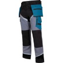 Pantalon de travail AVEC REFL. RAYURES, NOIR-GRIS-TURQ., \\\"L\\\", CE, LAHTI