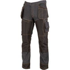 Pantalon de travail JEANS, NOIR, AVEC RENFORTS, \\\"2XL\\\", CE, LAHTI