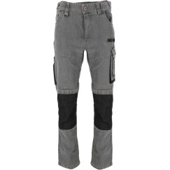 Pantalon de travail JEANS, GRIS, STRETCH, RENFORTS,\\\"2XL\\\",CE,LAHTI