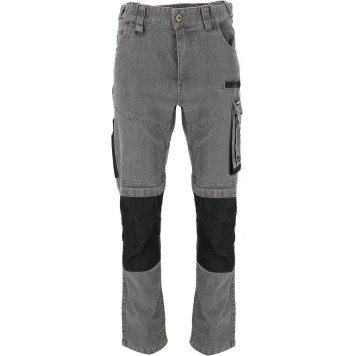 Pantalon de travail JEANS, GRIS, STRETCH, RENFORTS,\\\"3XL\\\",CE,LAHTI