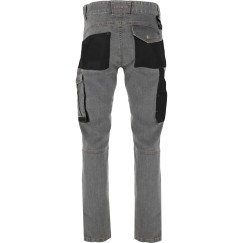 Pantalon de travail JEANS, GRIS, STRETCH, RENFORTS, \\\"S\\\", CE,LAHTI