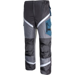 Pantalon de travail REMBOURRÉ AVEC REFL., NOIR-GRIS-TURQ,\\\"2XL\\\",CE,LAHTI