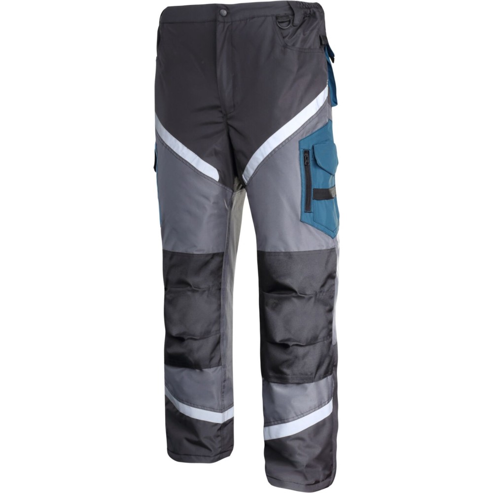 Pantalon de travail, REMBOURRÉ, AVEC REFL., NOIR-GRIS-TURQ, \\\"M\\\", CE,LAHTI