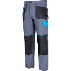 Pantalon de travail GRIS-BLEU 100% COTON, 190G/M2, \\\"2L (54)\\\", CE, LAHTI