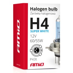 Ampoule halogene H4 12V 60/55W filtre UV (E8) Super White