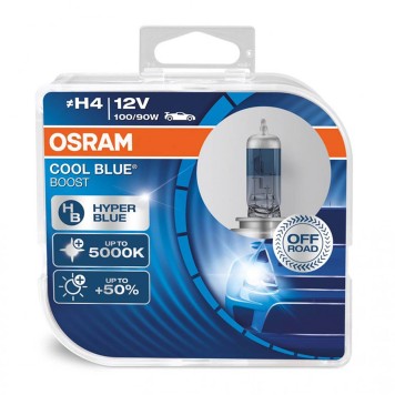 Ampoule Halogene Osram H4 12V 100/90W P43t Cool Blue Boost 5000K / 2pcs