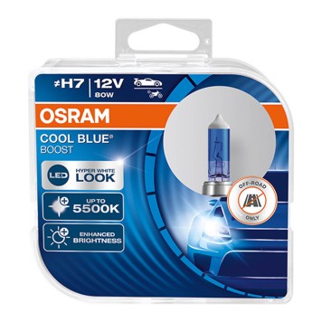 Ampoule Halogene Osram H7 12V 80W PX26d Cool Blue Boost 5500K /2pcs NOUVEAU MODELE