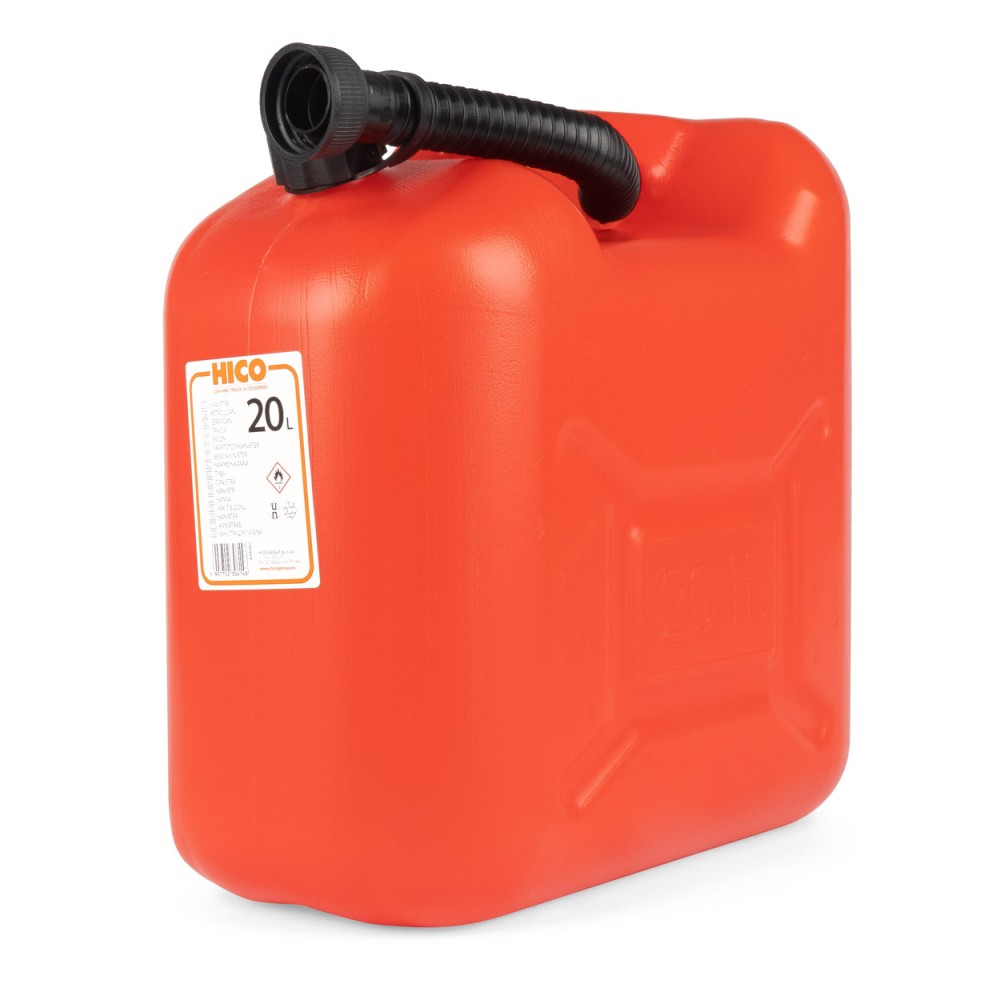 Jerrican carburant en plastique 20L, rouge