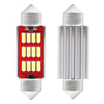 LED CANBUS 4014 12SMD Navette C5W C10W C3W 36mm Blanc 12V/24V