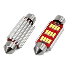 LED CANBUS 4014 12SMD Navette C5W C10W C3W 41mm Blanc 12V/24V