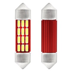 LED CANBUS 4014 12SMD Navette C5W C10W C3W 36mm Blanc 12V/24V