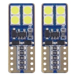 LED CANBUS 8SMD 2835 T10e (W5W) Blanc 12V/24V