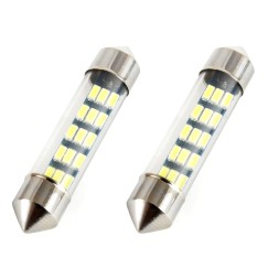 DEL STANDARD 3014 15SMD Navette C5W C10W C3W 39mm Blanc 12V