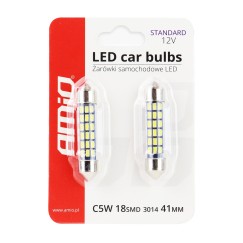 LED STANDARD 3014 18SMD Navette C5W C10W C3W 41mm Blanc 12V