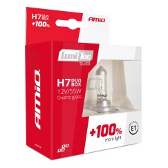 Ampoules halogenes H7 12V 55W LumiTec ARGENT +100% DUO