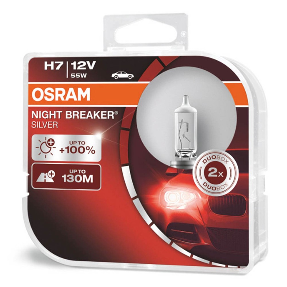 Ampoules halogenes Osram H7 12V NIGHT BREAKER ARGENT +100% /2 pcs