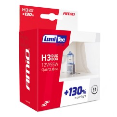 Ampoules halogenes H3 12V 55W LumiTec LIMITED +130% DUO