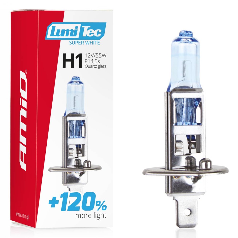 Ampoule halogene H1 12V 55W LumiTec Super Blanc +120%