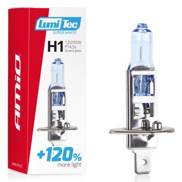 Ampoule halogene H1 12V 55W LumiTec Super Blanc +120%