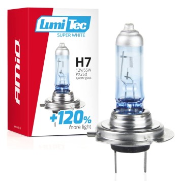 Ampoule halogene H7 12V 55W LumiTec Super Blanc +120%