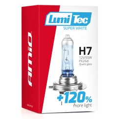 Ampoule halogene H7 12V 55W LumiTec Super Blanc +120%