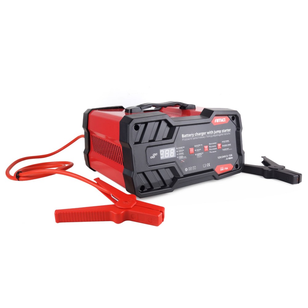 Chargeur de batterie 12A 12/24V avec booster 12V 75A