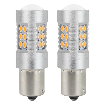 Żarówki LED CANBUS 3030 24SMD 1156 BAU15S PY21W Ambre 12V/24V