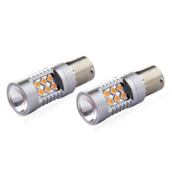 Żarówki LED CANBUS 3030 24SMD 1156 BAU15S PY21W Ambre 12V/24V