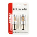 Żarówki LED CANBUS 3030 24SMD 1156 BAU15S PY21W Ambre 12V/24V