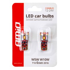 Ampoules LED CANBUS 2016 6SMD T10 W5W W10W Blanc Blanc 12V/24V