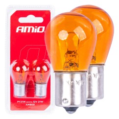 Ampoules halogenes PY21W BAU15S 12V AMBER 2pcs blister