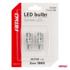 Ampoules LED STANDARD T10 W5W 2x1860 SMD White 12V/24V AMIO-03719