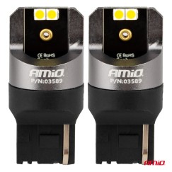 LED CANBUS PRO series 7440 W21W 4x3030 SMD White 12/24V CANBUS AMIO-03589