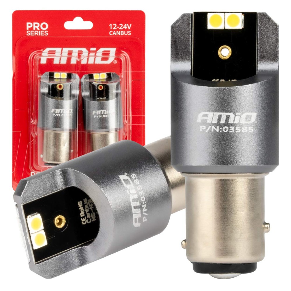 Ampoules LED CANBUS PRO series BAY15D P21/5W 4x3030 SMD White 12/24V AMIO-03585