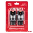 Ampoules LED FULL CANBUS PRO W21/5W 2x1860 SMD rouge 12V 24V AMIO-03602