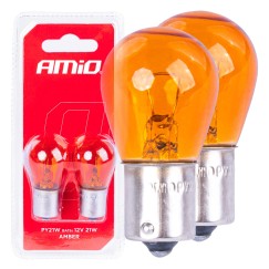 Ampoules halogenes PY21W BA15S 12V AMBER 2pcs blister