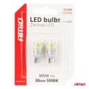 Ampoules LED CANBUS T10 W5W 30SMD 2016 Blanche 12V/24V AMIO-04233