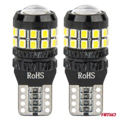 Ampoules LED CANBUS T10 W5W 27SMD 2016 White 12V/24V AMIO-04258