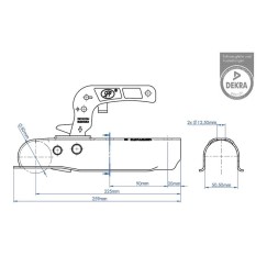 Tête d\'attelage ronde 50mm Capacité max. 750 kg