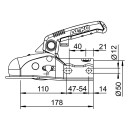 Tête d\'attelage AK270 rond Ø50 mm 2700 kg