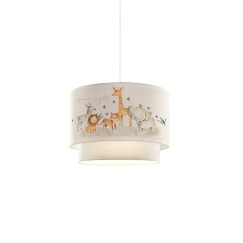 Suspension luminaire Plafonnier pour enfants  E27 blanc-orange D30x70cm